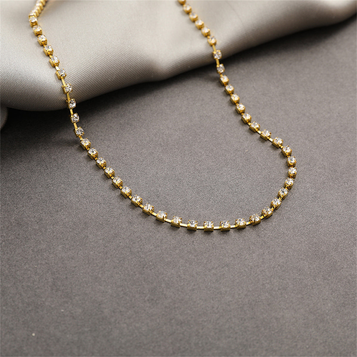 Cubic Zirconia & 18K Gold-Plated Tennis Choker Necklace