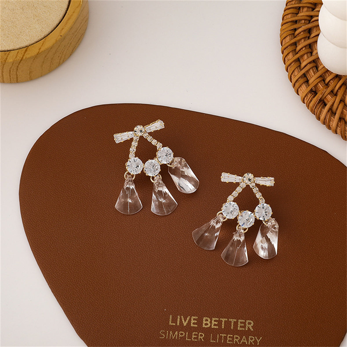 Crystal & Cubic Zirconia 18K Gold-Plated Tassel Drop Earrings