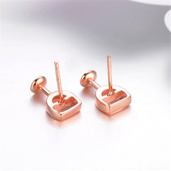 Crystal & 18k Rose Gold-Plated Wine Glass Stud Earrings - streetregion