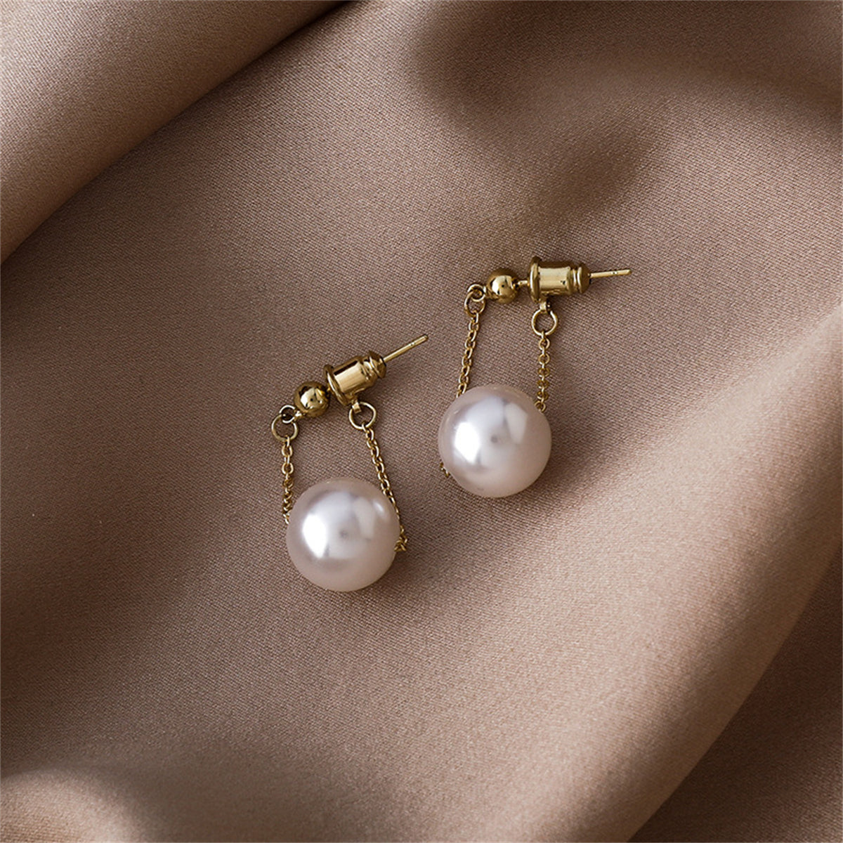 Pearl & 18K Gold-Plated Ear Jackets