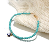 Turquoise & 18k Gold-Plated Beaded Anklet