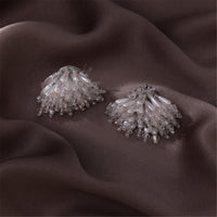 Pearl & Acrylic Silver-Plated Cluster Stud Earrings