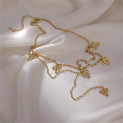 Stunning 18K gold-plated drop choker with bow design, ideal for a chic and meaningful accessory.