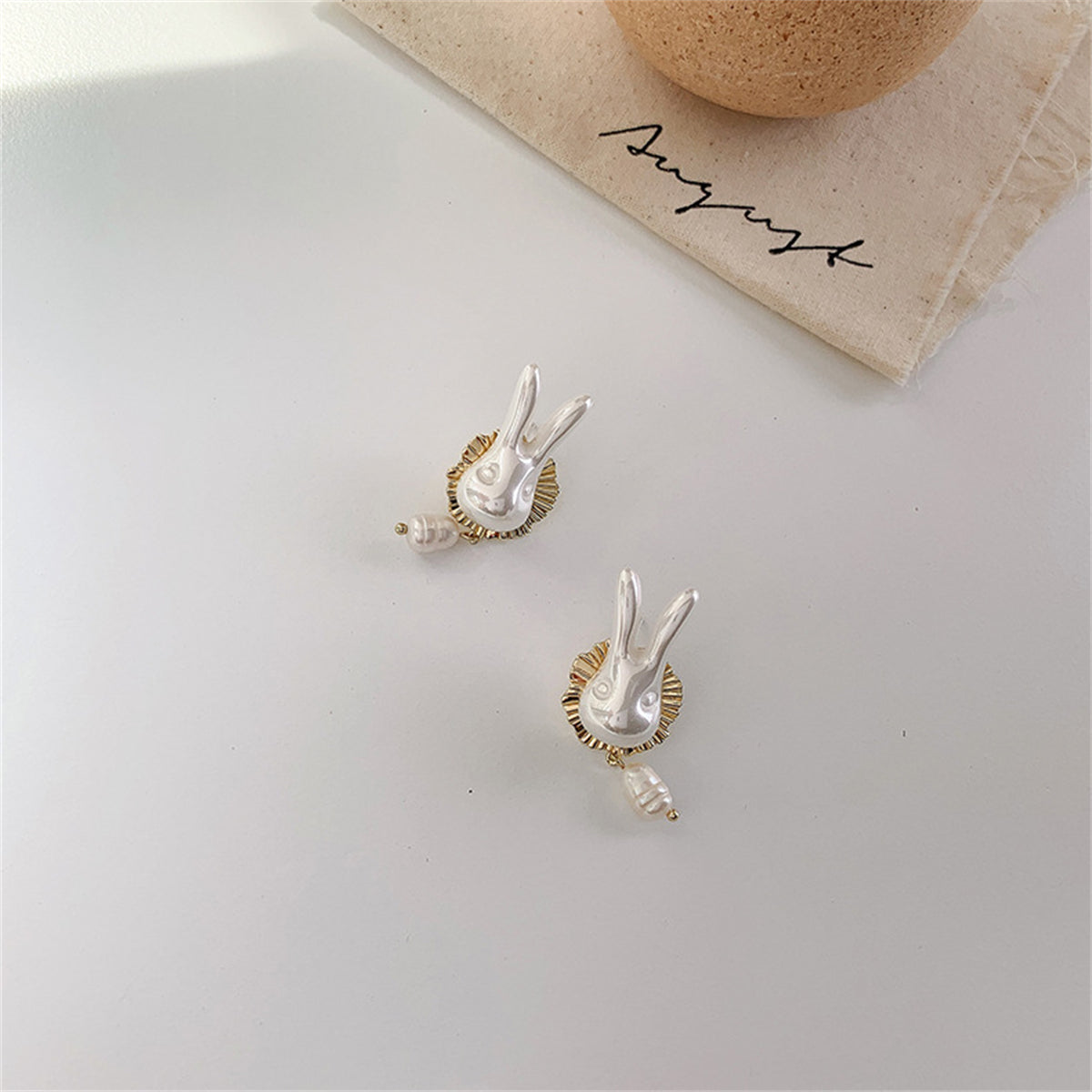 Pearl & 18K Gold-Plated Rabbit Ear Jackets