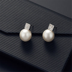 Pearl & Silver-Plated Pendant Necklace & Drop Earrings