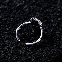 Cubic Zirconia & Silvertone Sugar Skull Open Ring