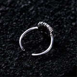 Cubic Zirconia & Silvertone Sugar Skull Open Ring