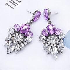 Cubic Zirconia & Silver-Plated Pear Cut Dangle Earrings