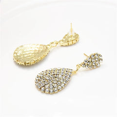 Cubic Zirconia & 18K Gold-Plated Pave Drop Earrings