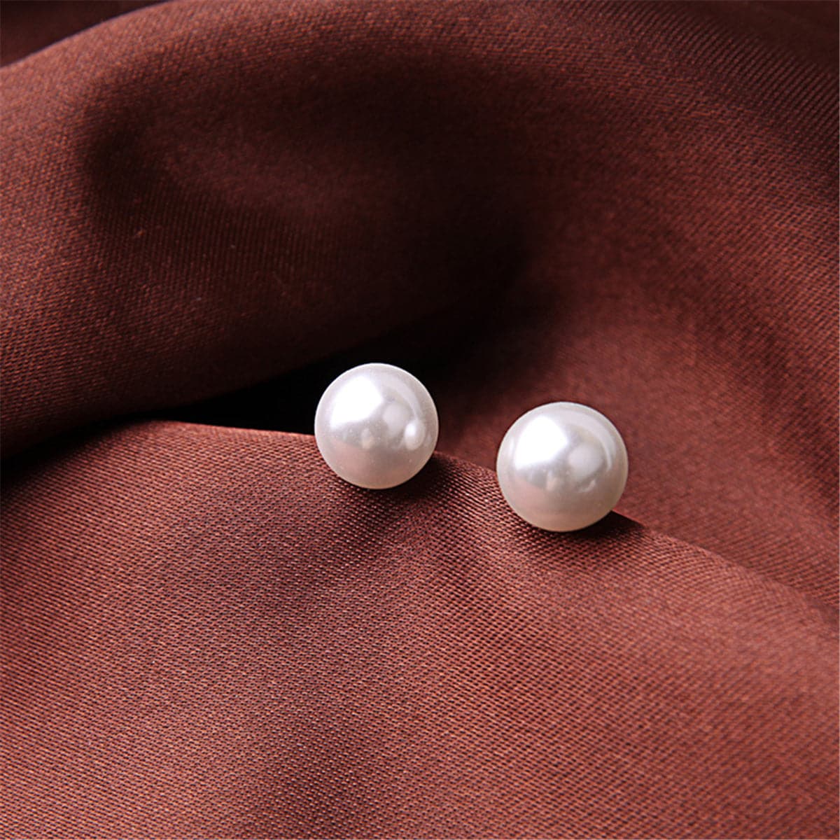 Imitation Pearl & 18k Gold-Plated Lips Stud Earrings - streetregion