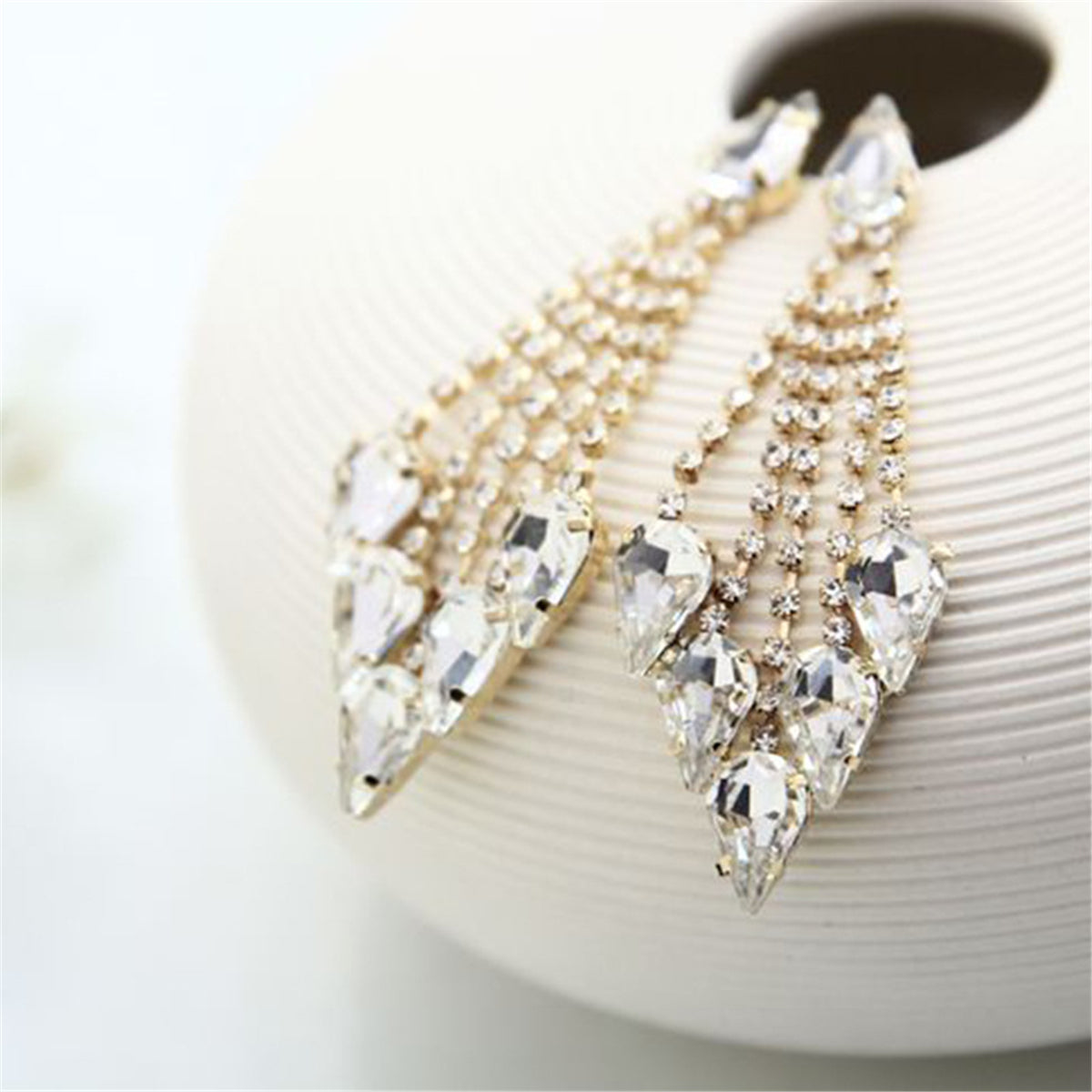 Crystal & Cubic Zirconia Tassel Drop Earrings
