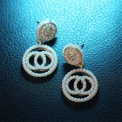 Pearl & 18K Gold-Plated Interlocked Drop Earrings