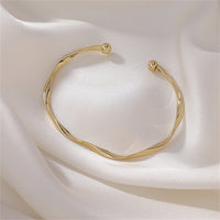 18k Gold-Plated Curved Waves Cuff