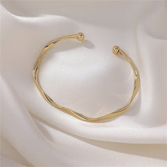 18K Gold-Plated Curved Waves Cuff