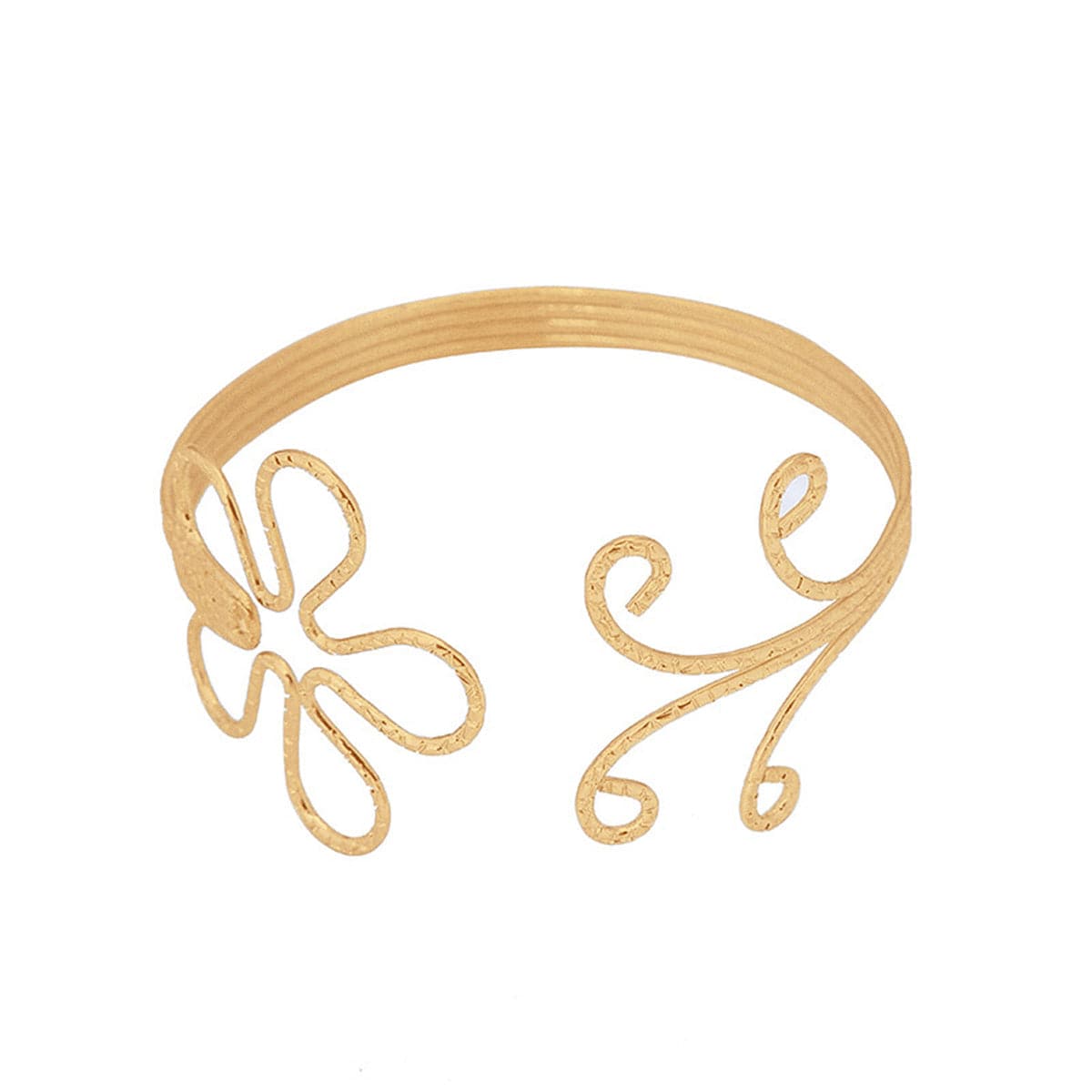 18K Gold-Plated Open Flower Arm Cuff