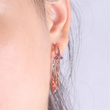 Crystal & 18k Rose Gold-Plated Floral Hoop Earrings - streetregion