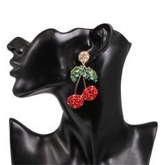 Red Crystal & Resin 18K Gold-Plated Cherry Drop Earrings