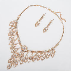 Cubic Zirconia & 18K Gold-Plated Eye Drop Earrings & Statement Necklace