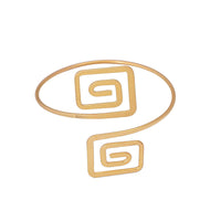 Goldtone Stacked-Square Bypass Arm Cuff