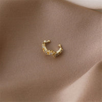 Cubic Zirconia & Goldtone Star Clip-On Earrings
