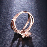 Cubic Zirconia & Rose Goldtone Floral Ring