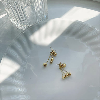 18K Gold-Plated Waterfall Ball Tassel Ear Jackets