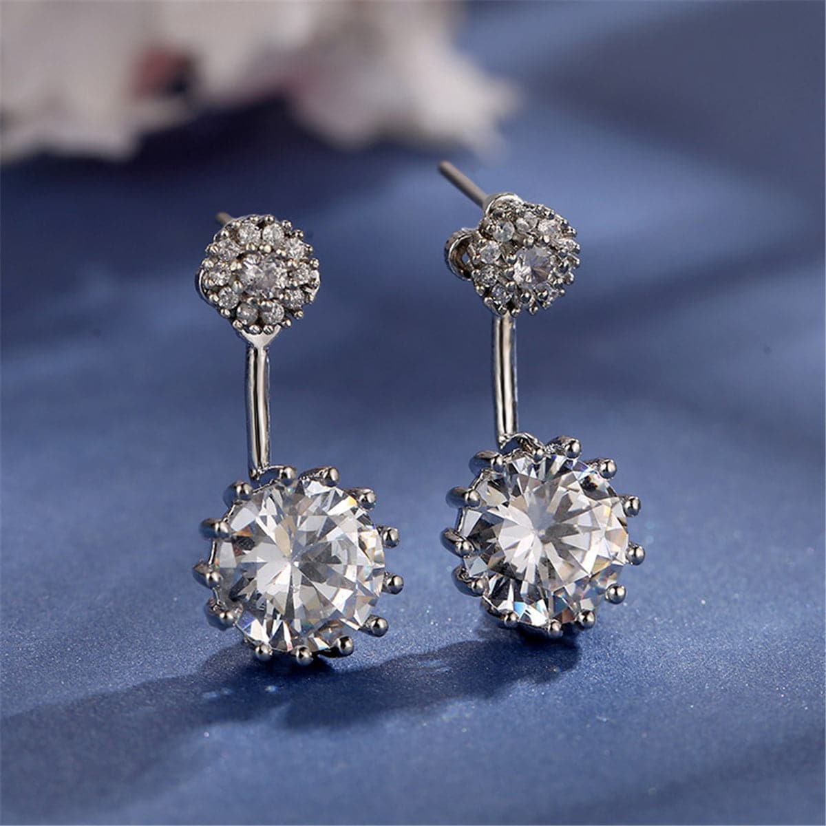 cubic zirconia & Crystal End Drop Earrings - streetregion