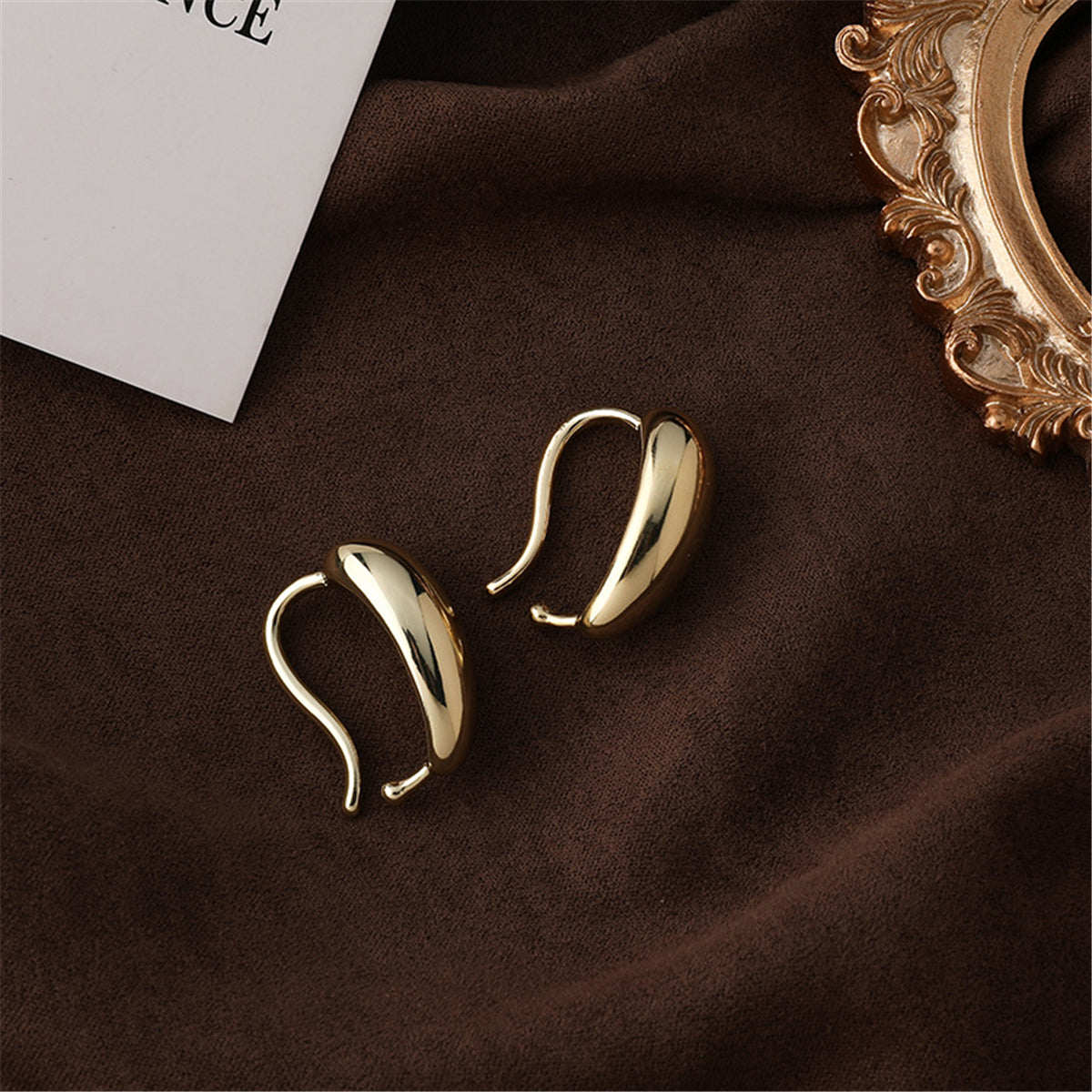 18K Gold-Plated Drop Huggie Earring, gold huggie earrings, everyday style, lifestyle look