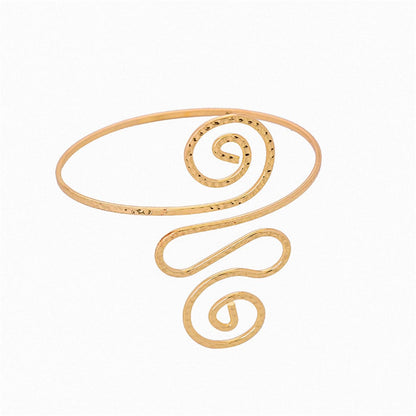 18K Gold-Plated Open Swirl Arm Cuff, everyday style, side view