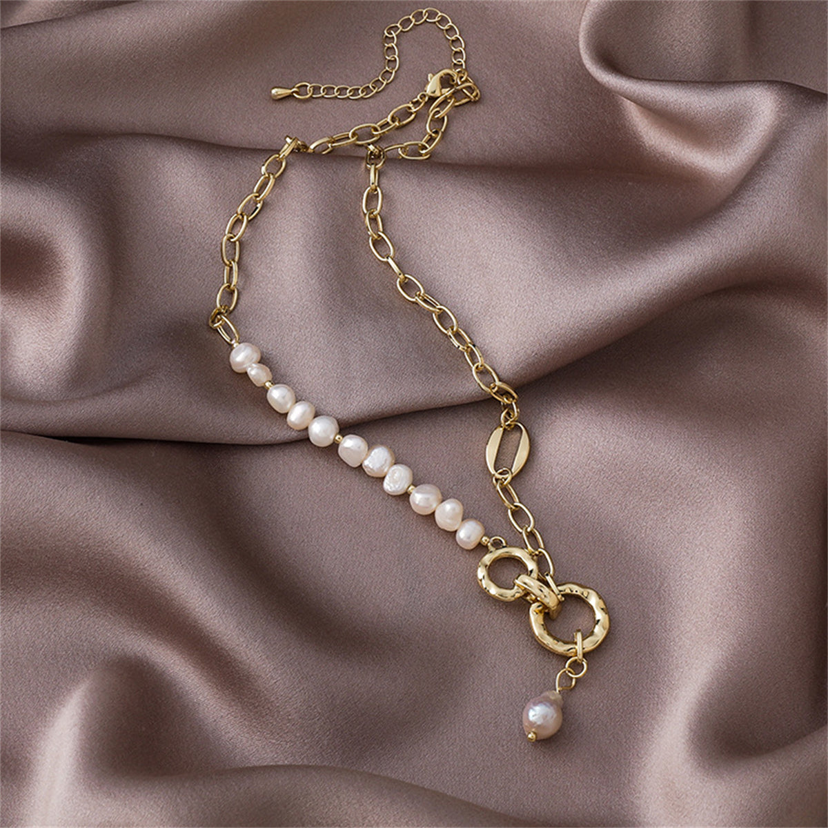 Pearl & 18K Gold-Plated Pendant Necklace