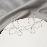 Silver-Plated Openwork Butterfly Stud Earrings