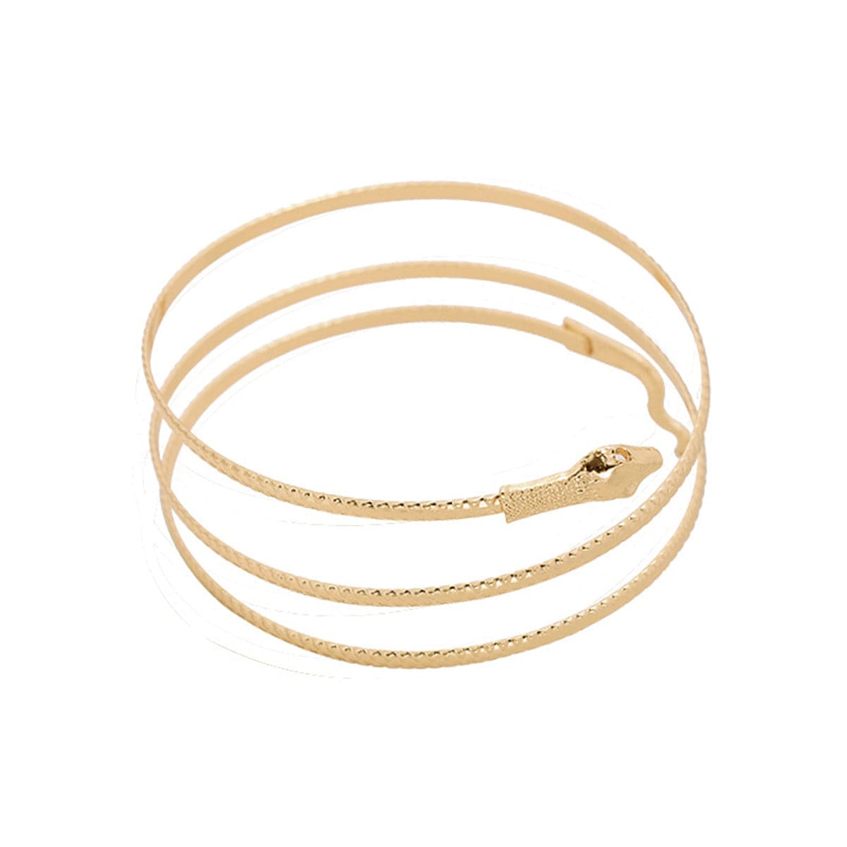 18K Gold-Plated Serpent Arm Cuff, everyday style, detail close-up