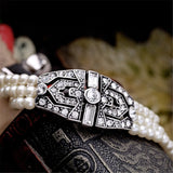 Pearl & Cubic Zirconia Shield Layer Bracelet