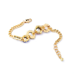 Red & 18K Gold-Plated Crystal Link Bracelet
