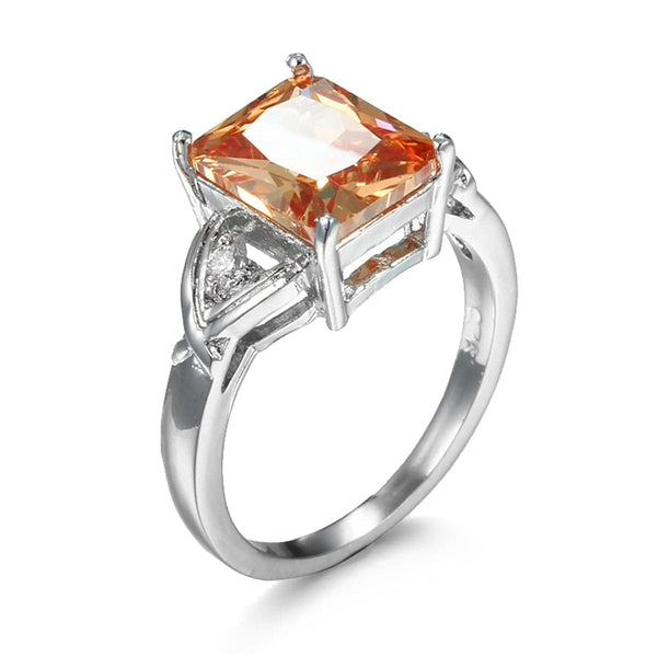 Champagne Cubic Zirconia & Crystal Ring