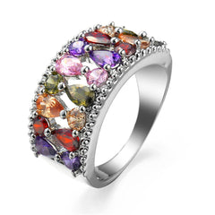 Crystal & Silver-Plated Mixed Shape Band