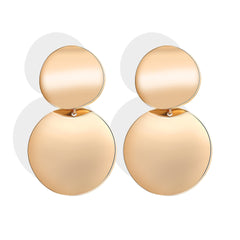 18K Gold-Plated Dual Circle Drop Earrings