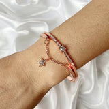 Cubic Zirconia & Rose Goldtone Star Charm Bracelet