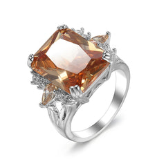Champagne Cubic Zirconia & Crystal Marquise-Accent Radiant-Cut Ring