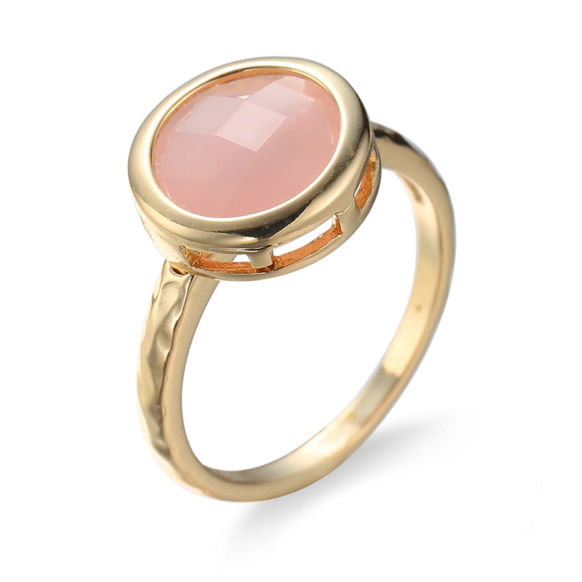 Pink Cat's Eye & 18K Gold-Plated Bezel Ring
