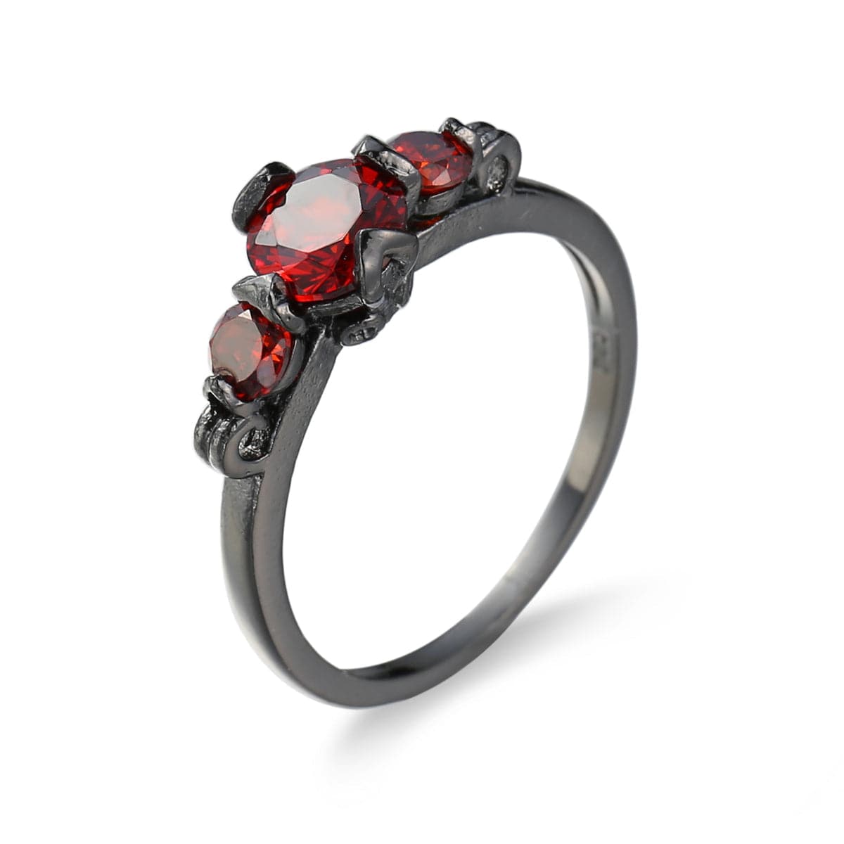 Red Crystal & Copper Illusion-Set Ring