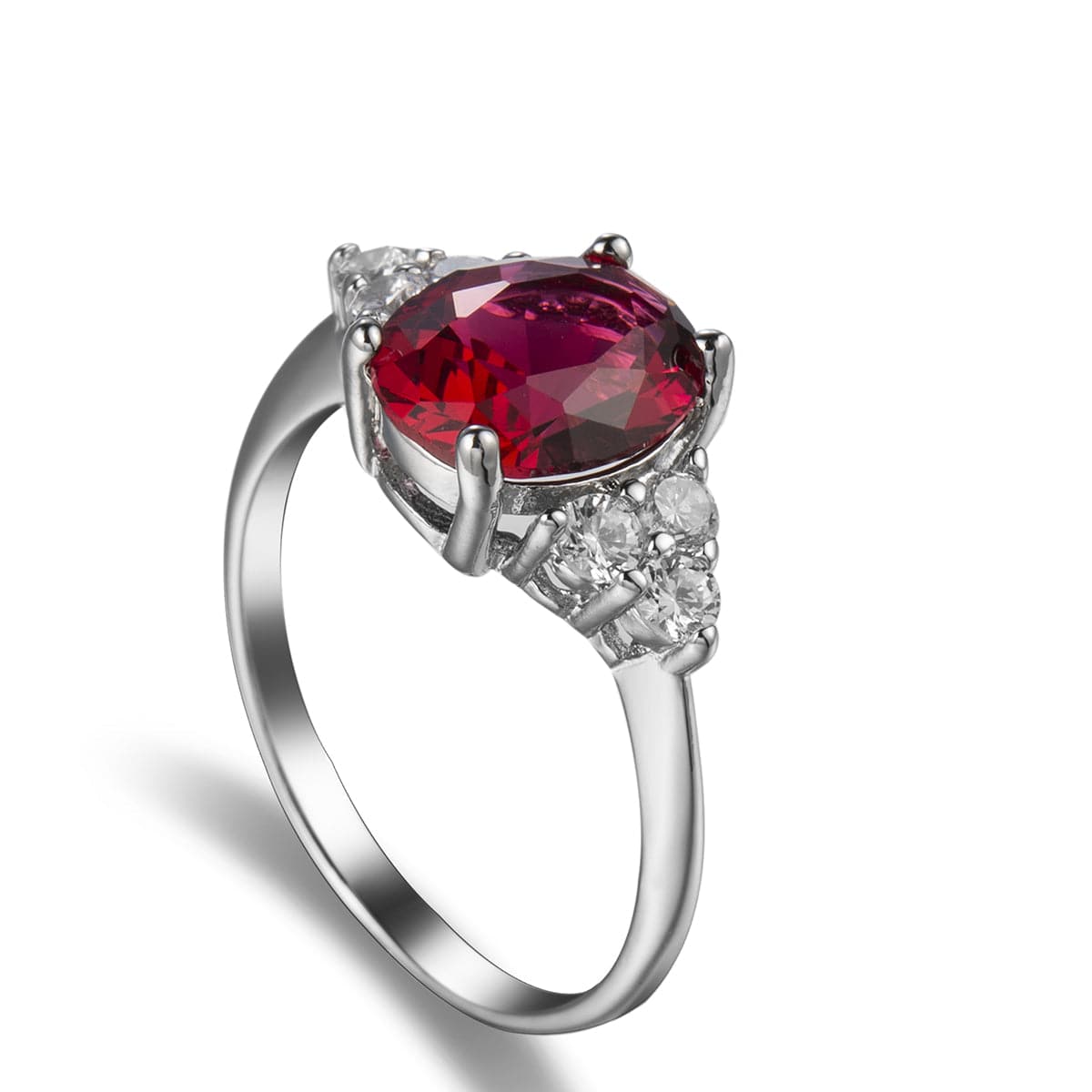 Rose Crystal & Cubic Zirconia Triangle Ring