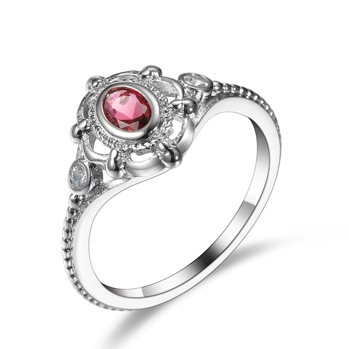 Rose Crystal & Cubic Zirconia Oval Ring