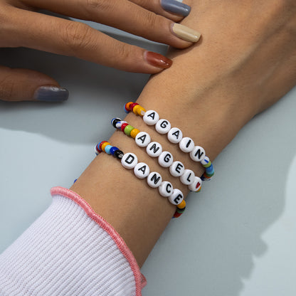 Yellow Multicolor and Teal Howlite 'Angel' Beaded Stretch Bracelet Set, jewelry gift sets for women, styled look
