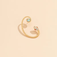 Cubic Zirconia & 18k Gold-Plated Snake Ear Cuff