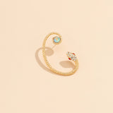 Cubic Zirconia & 18k Gold-Plated Snake Ear Cuff