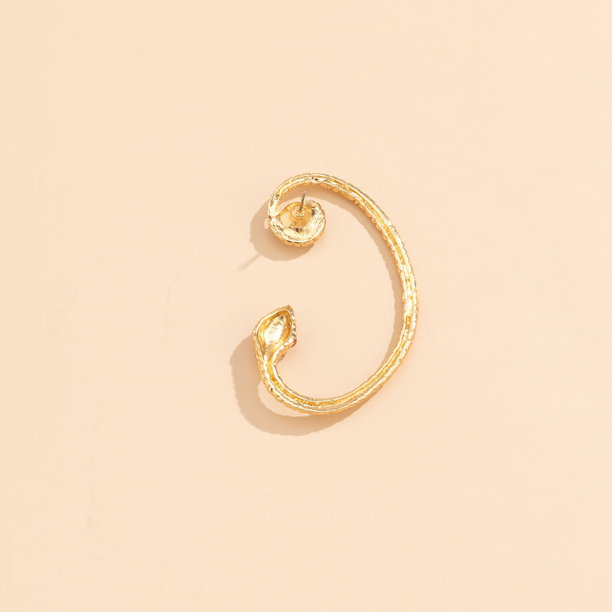 Cubic Zirconia and 18K Gold-Plated Snake Ear Cuff, gold stud earrings for women, elegant gift for her, lifestyle look