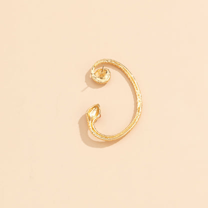 Cubic Zirconia and 18K Gold-Plated Snake Ear Cuff, gold stud earrings for women, elegant gift for her, lifestyle look