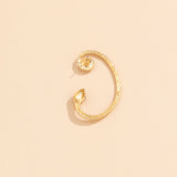 Cubic Zirconia & 18k Gold-Plated Snake Ear Cuff