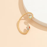 Cubic Zirconia & 18k Gold-Plated Snake Ear Cuff